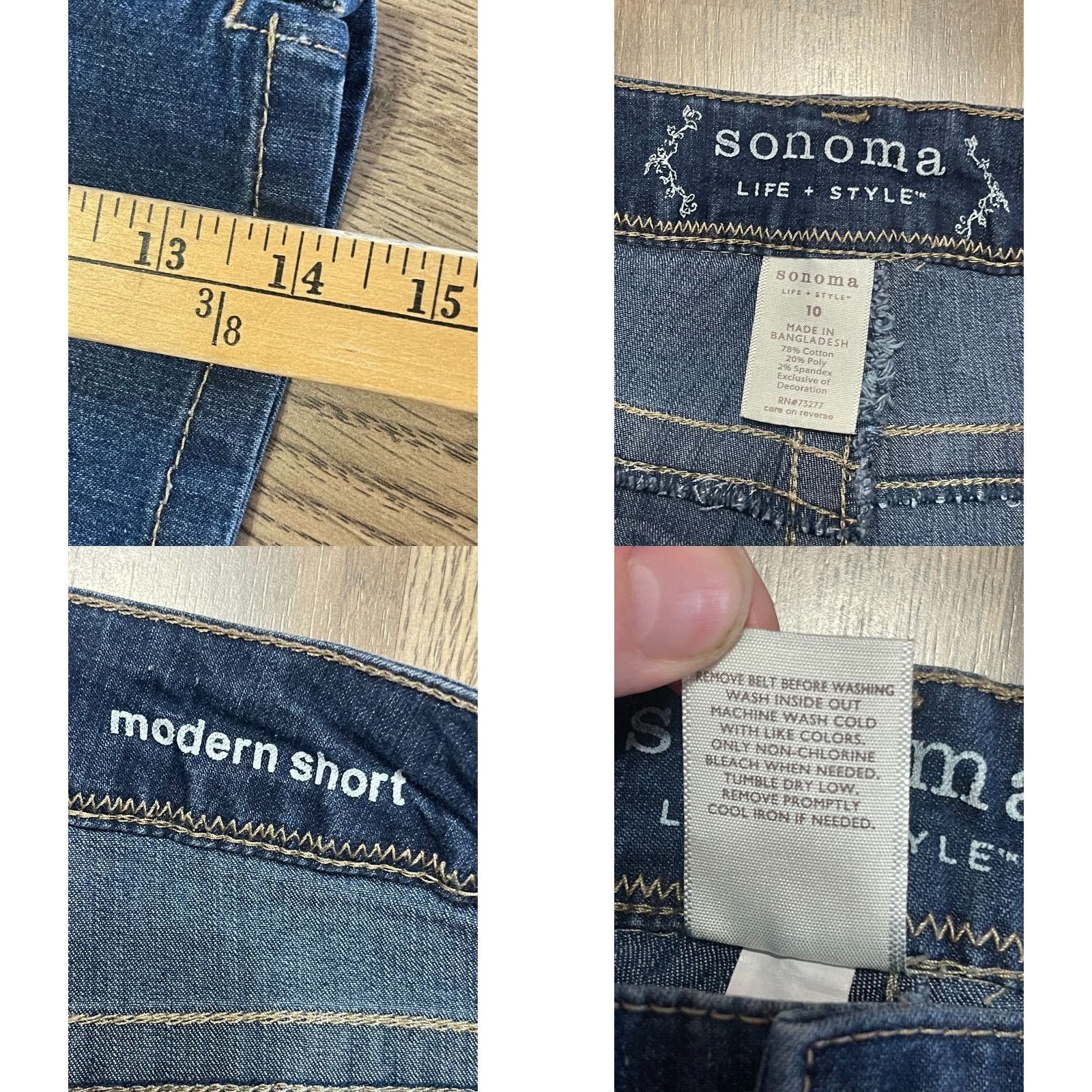 Vintage Sonoma Shorts Womens Size 10 Denim Blue Bermuda Modern Short Casual Regular Fit Front Flat Front Women's Clothing Size 32" / US 10 / IT 46 - 8 Thumbnail