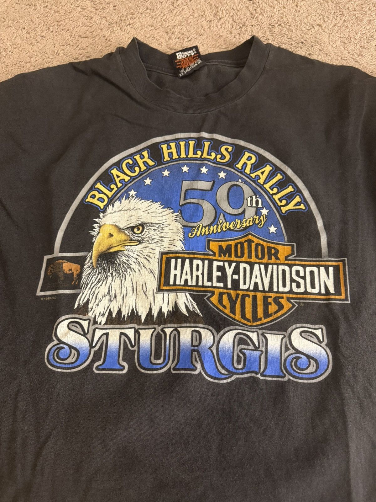 Harley Davidson 1999 Vintage Harley Davidson Sturgis Tee Size US XL / EU 56 / 4 - 3 Thumbnail