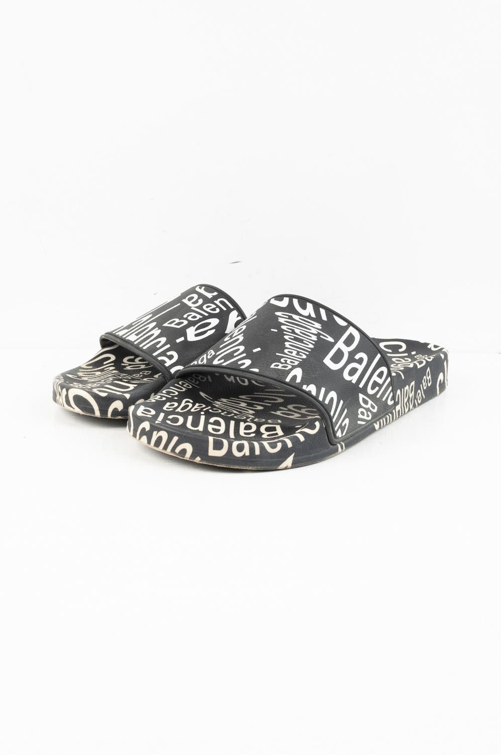 Balenciaga Woman Slippers Logo Print Slides 37EU7USH3406