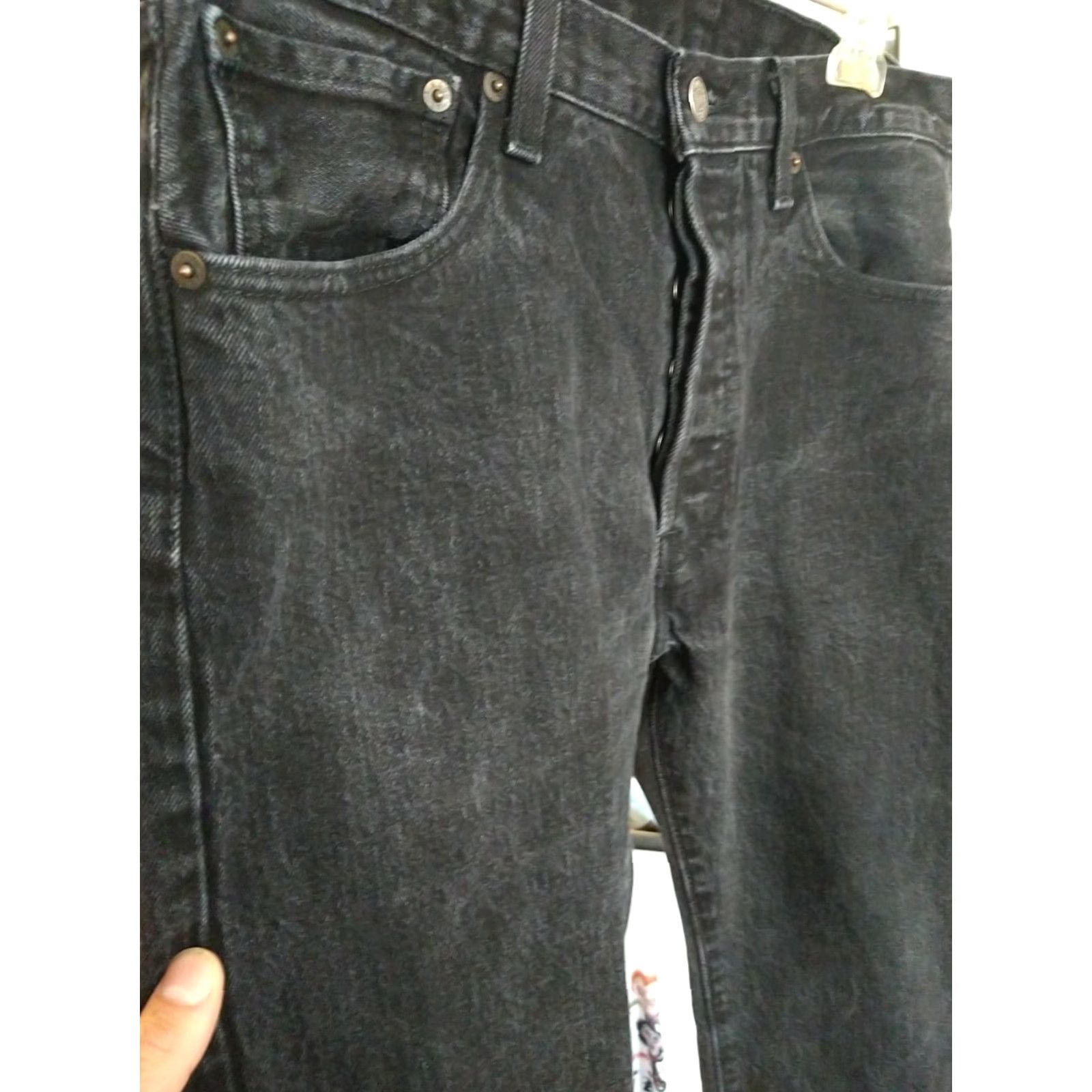 Levi's VINTAGE Levi's Black Jeans Button Fly 33x34 Stone Wash Men Bootscut - Levi's Red Tab 34 Inseam Mens Size US 33 - 2 Thumbnail