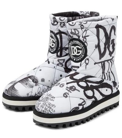 Dolce & Gabbana o1y0825 Padded Ankle Boots in White/Black Size US 6.5 / IT 36.5 - 2 Thumbnail