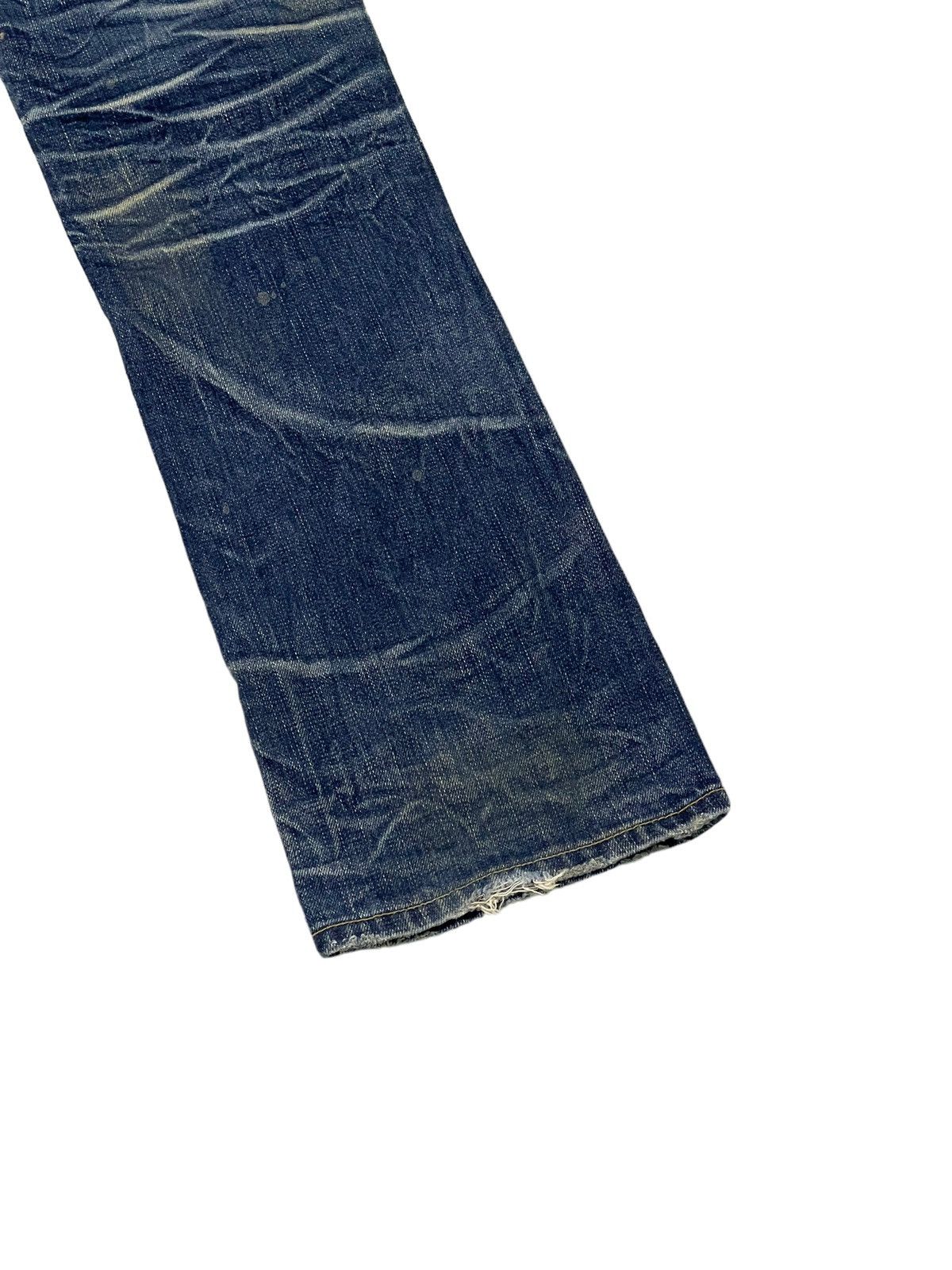 Japanese Brand Slight Flare Jeans Rubber Soul Faded Distress Boot Cut 7🟦7 Size US 30 / EU 46 - 15 Thumbnail