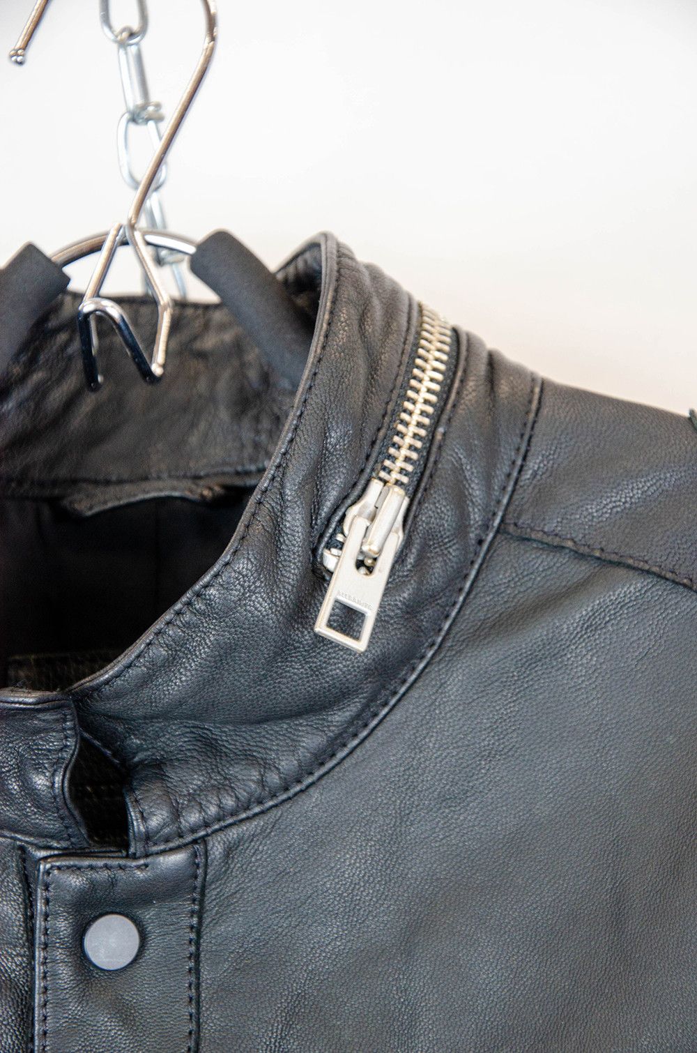 Allsaints AllSaints Holmes Leather Moto Jacket Black Size XL Size US XL / EU 56 / 4 - 7 Thumbnail