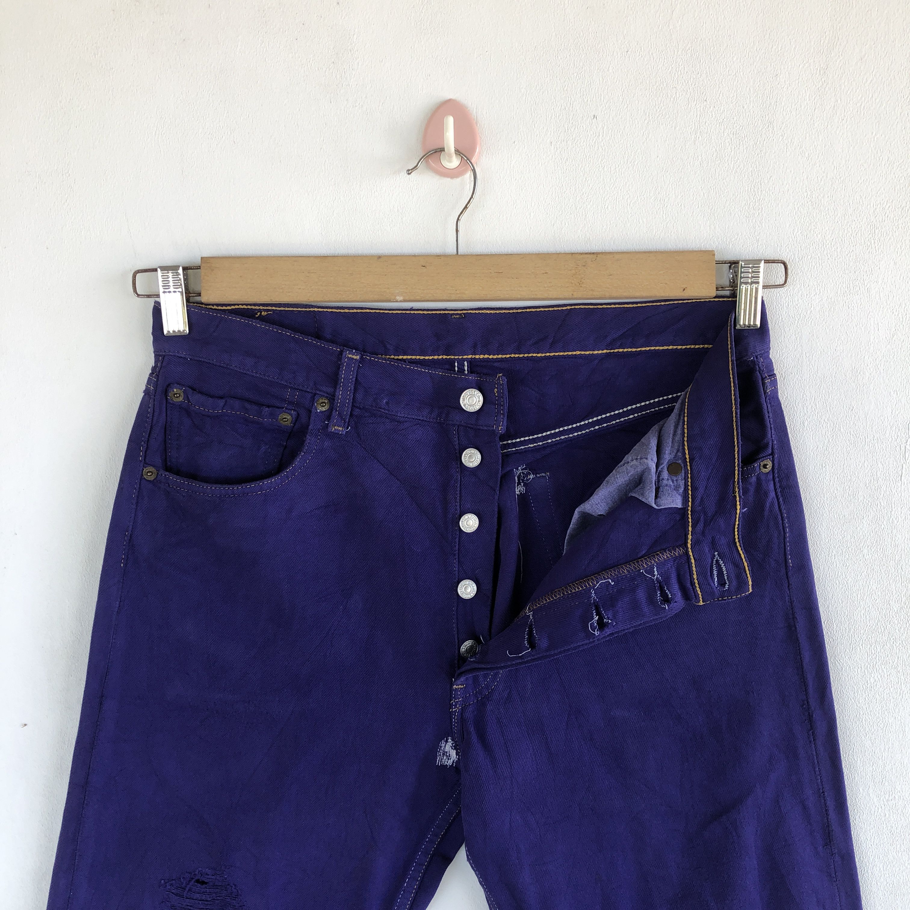Levi's Vintage Levis 501 Distressed Jeans Purple Levi's 501 Denim Size US 32 / EU 48 - 6 Thumbnail