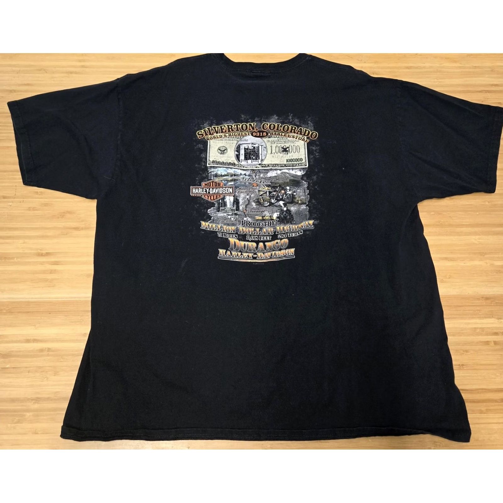 Harley Davidson Harley-Davidson Shirt Mens 2XL Black Million Dollar Highway Durango Colorado 2013 Size US XXL / EU 58 / 5 - 4 Thumbnail