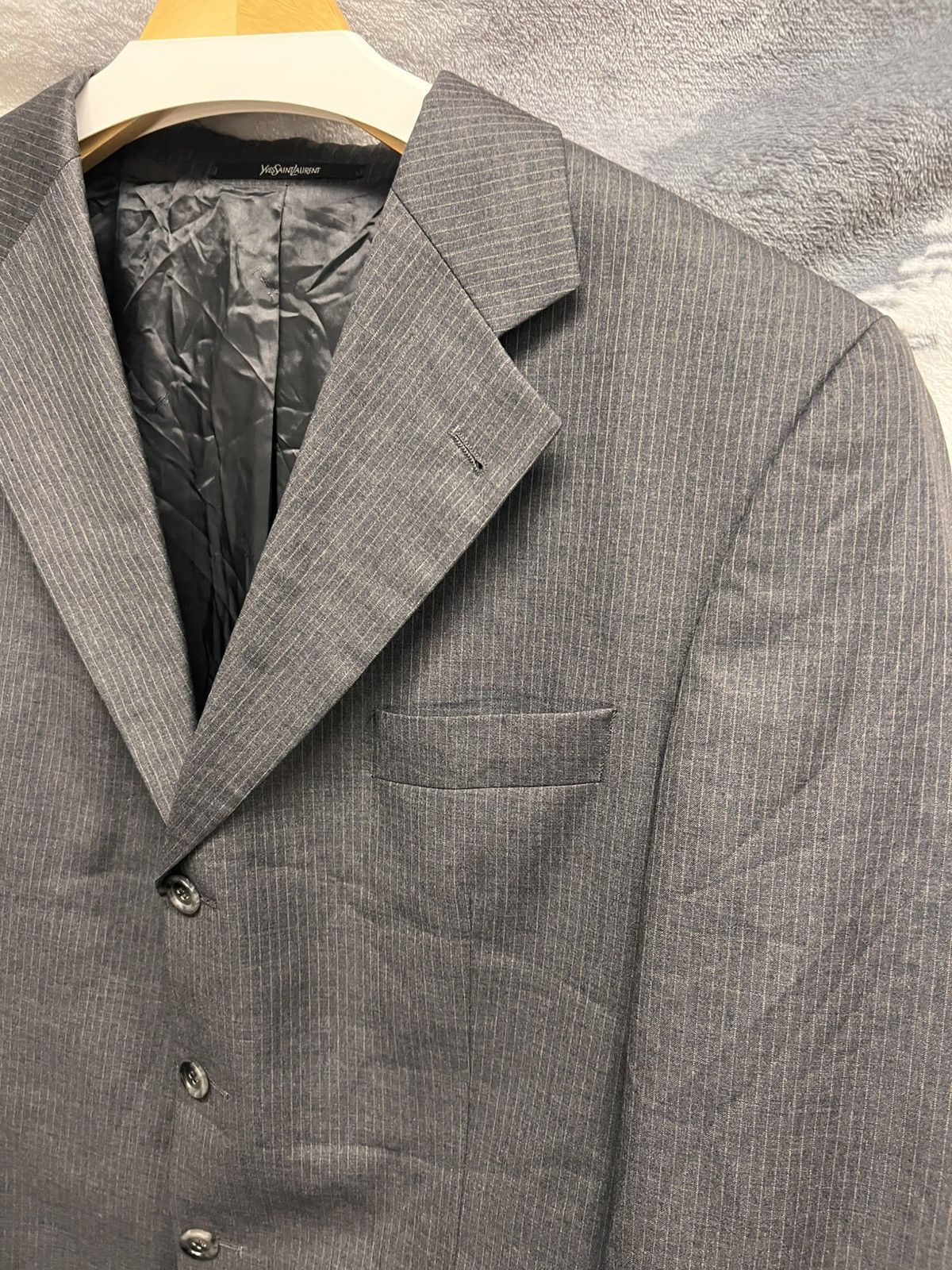 Yves Saint Laurent Yves Saint Laurent wool grey blazer monogram inside size XL Size 44R - 4 Thumbnail