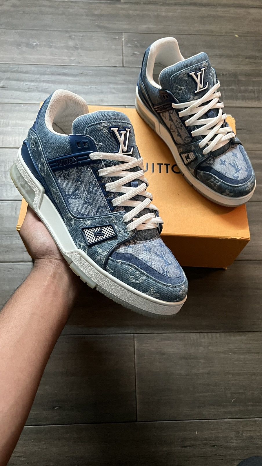 Louis Vuitton Louis Vuitton Blue “Monogram” Trainers Size US 8.5 / EU 41-42 - 1 Thumbnail