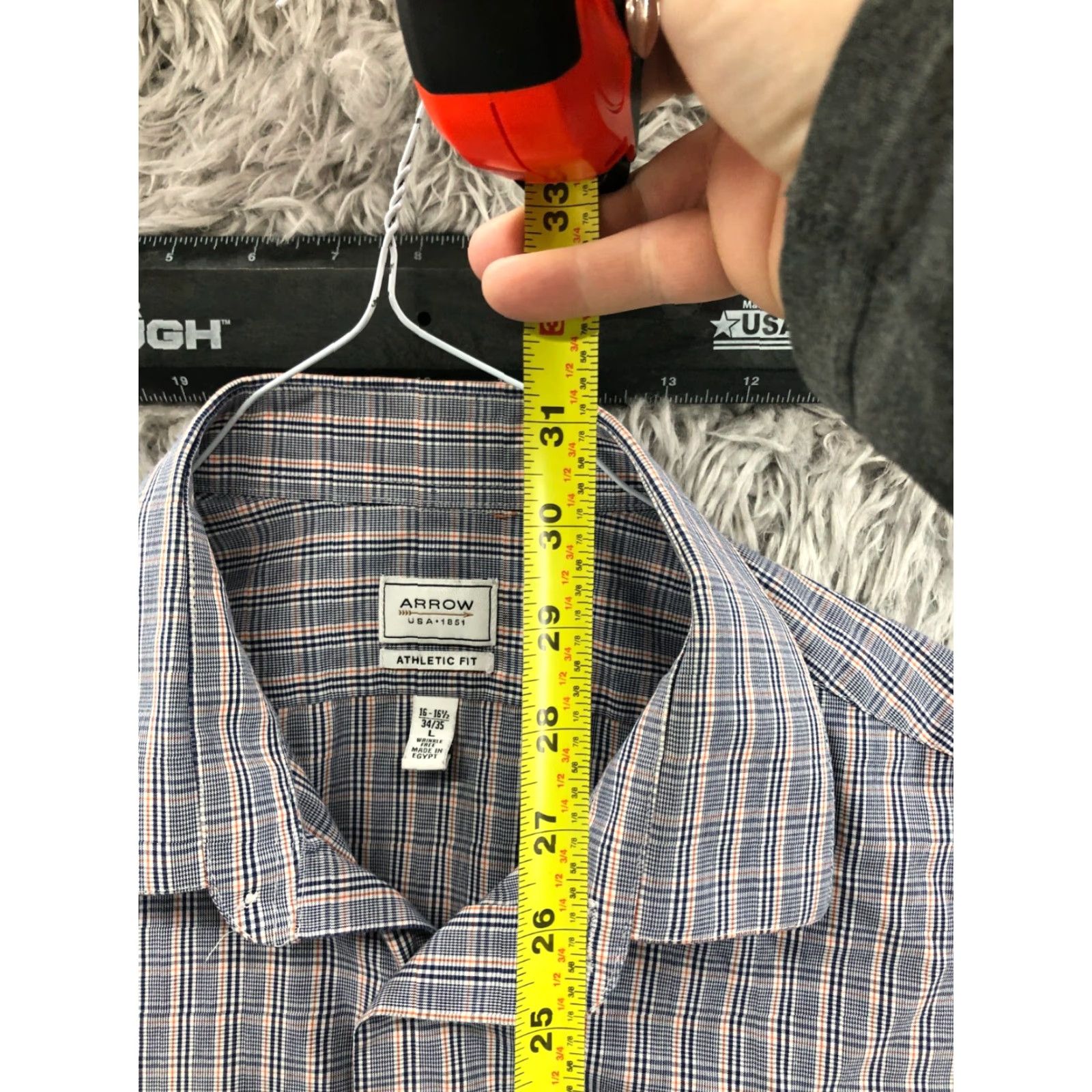 Arrow Arrow Shirt Mens Size L Athletic Fit Wrinkle Free Multicolor Plaid Size US L / EU 52-54 / 3 - 5 Thumbnail