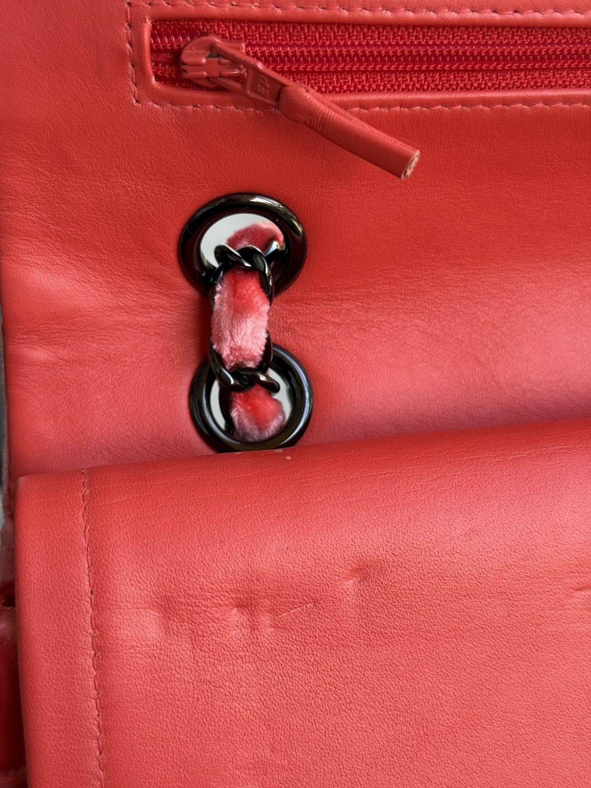 Chanel Chanel - 2014 - Pink Velvet Medium Double Flap Shoulder Bag Size ONE SIZE - 15 Thumbnail