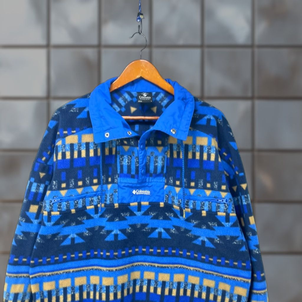 Vintage VINTAGE Columbia Powder Keg Fleece Aztec Sweater Large Size US L / EU 52-54 / 3 - 1 Thumbnail