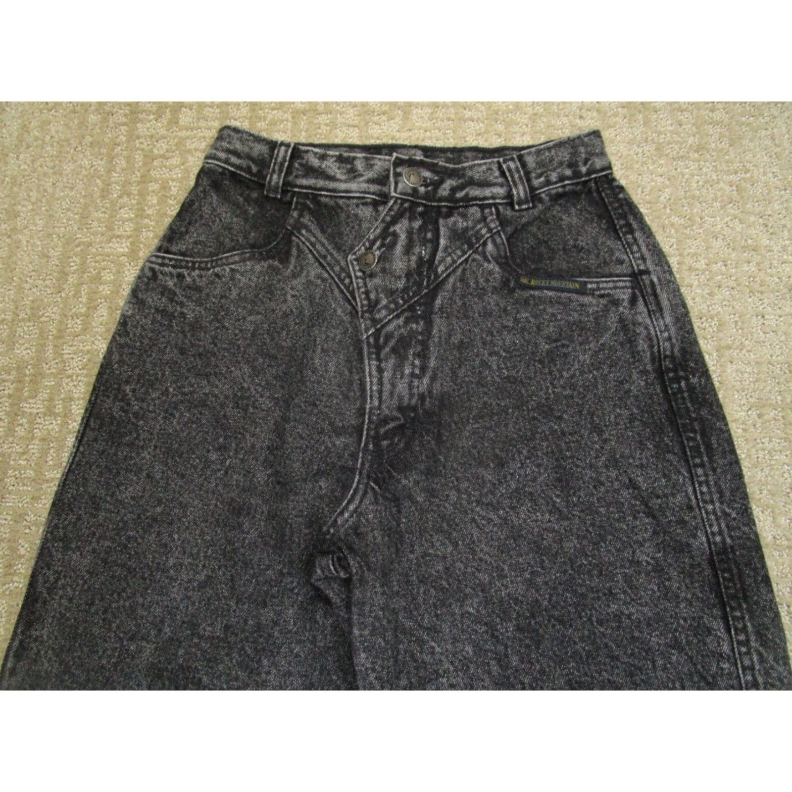 Vintage Rocky Mountain Jeans Women 26x36 Black High Rise Bareback Western Cowboy 5-Pocket Regular Denim Vintage Rock Mountain Jeans Womens Jeans Black Size 29" - 2 Thumbnail