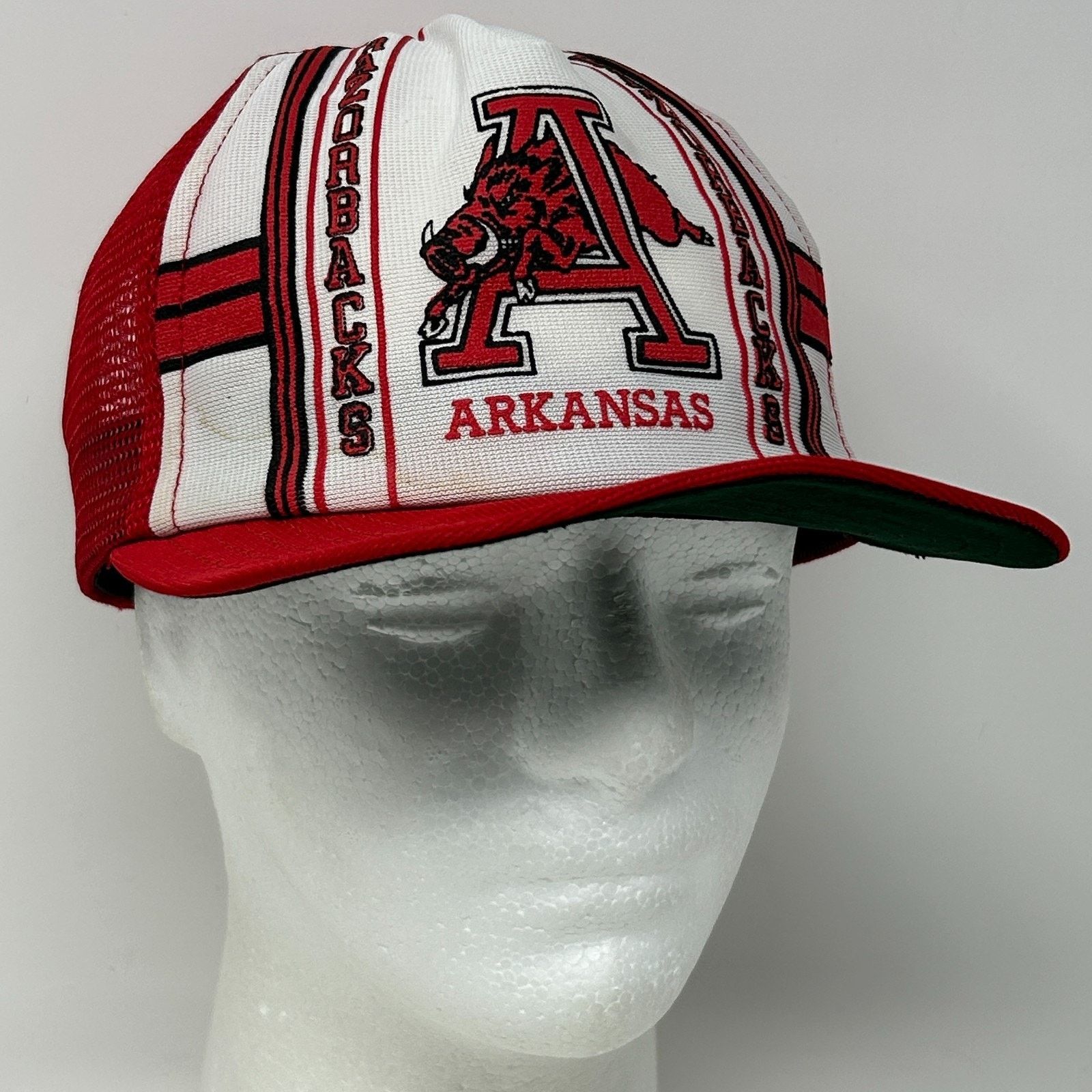 Vintage Vintage 80s Arkansas Razorbacks Trucker Hat Baseball Cap Red Size ONE SIZE - 13 Thumbnail
