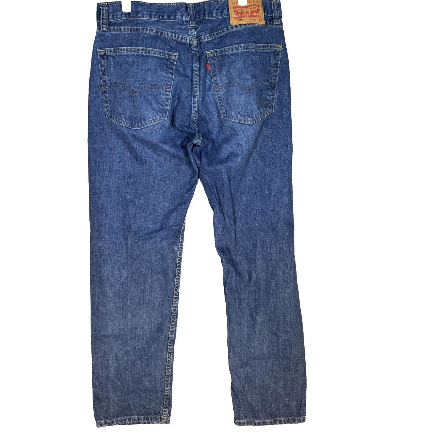Levi's VINTAGE Levis 505 Jeans Mens 36x32 Blue Straight Leg Denim Zip Fly Regular Fit Size US 36 / EU 52 - 2 Thumbnail