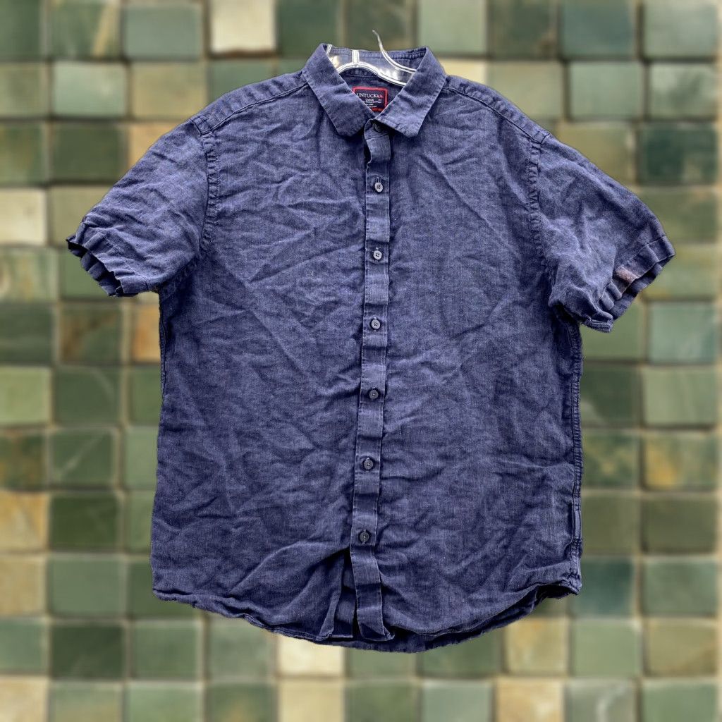 UNTUCKit UNTUCKit LinenShirt Men's L Blue Relax Bahama Classic Preppy Coastal Office Shirt Size US L / EU 52-54 / 3 - 1 Thumbnail