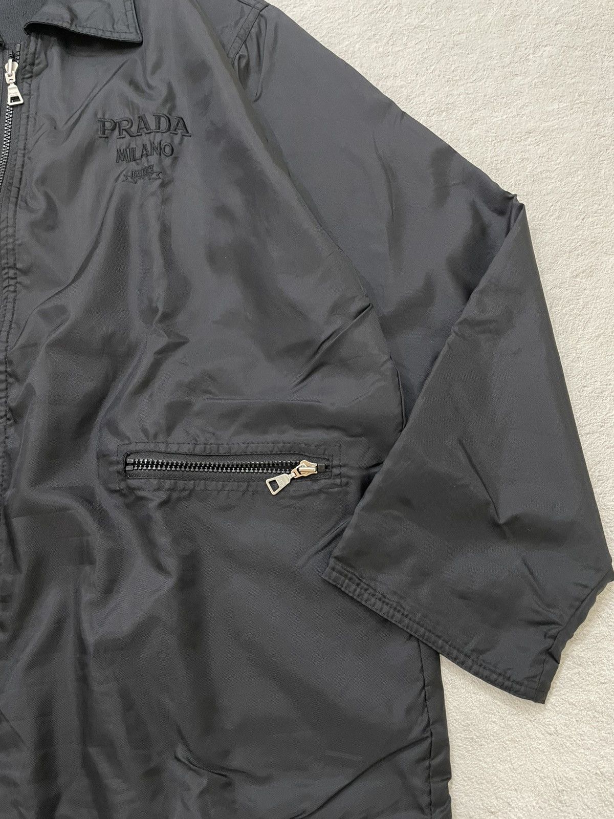 Japanese Brand 2000s Prada Big Logo Jacket Embroidered Y2K Hysteric Size US XXL / EU 58 / 5 - 4 Thumbnail