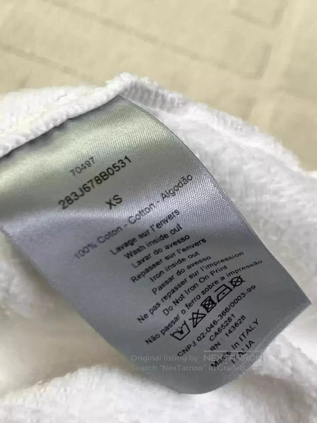 Dior White Graphic Print Hoodie with Drawstring (XS). Size US XS / EU 42 / 0 - 5 Thumbnail