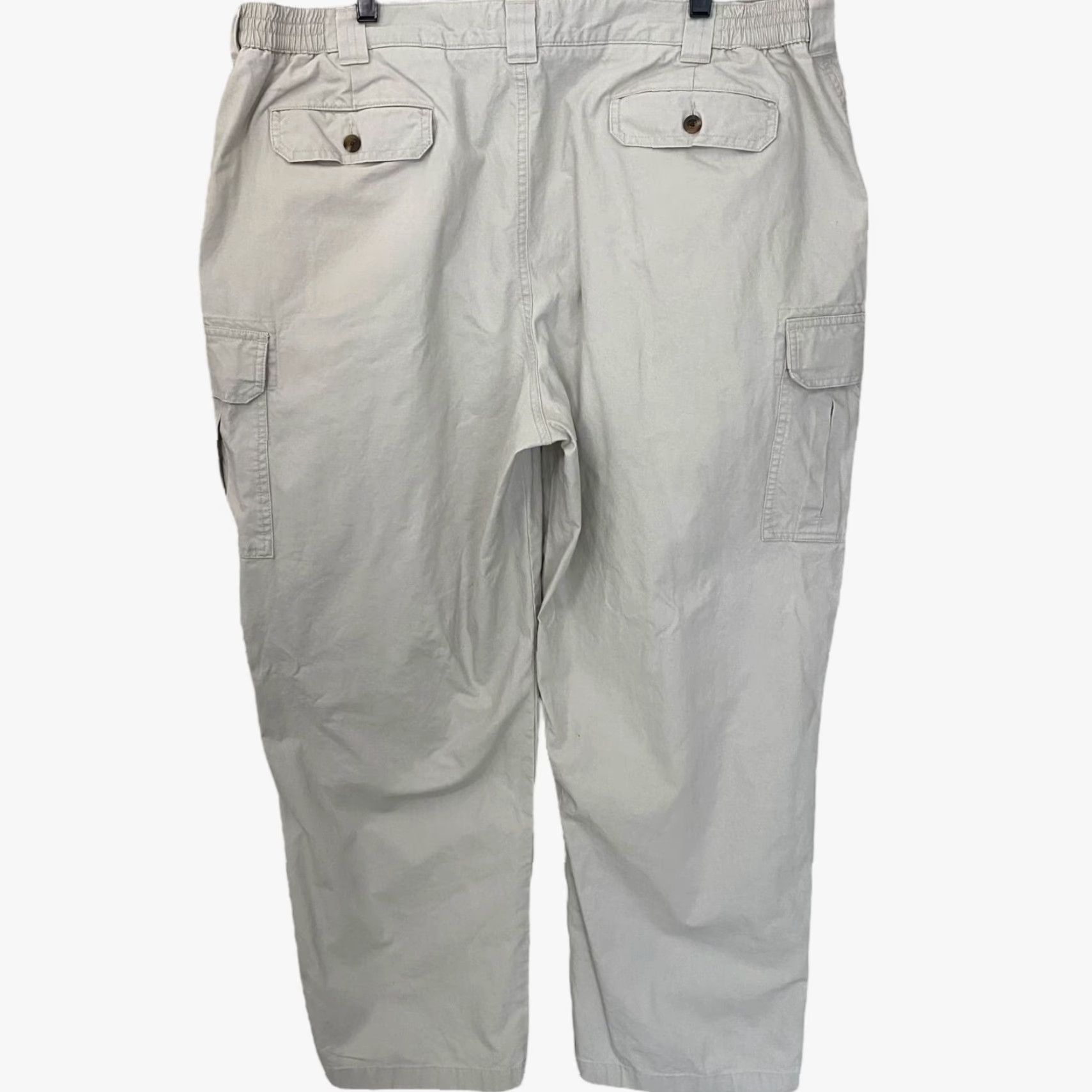 Vintage VINTAGE L.L. Bean Cargo Pants Men 44X32 Relaxed-Fit Cotton Trousers Beige Casual Travel Workwear Size US 44 / EU 60 - 4 Thumbnail