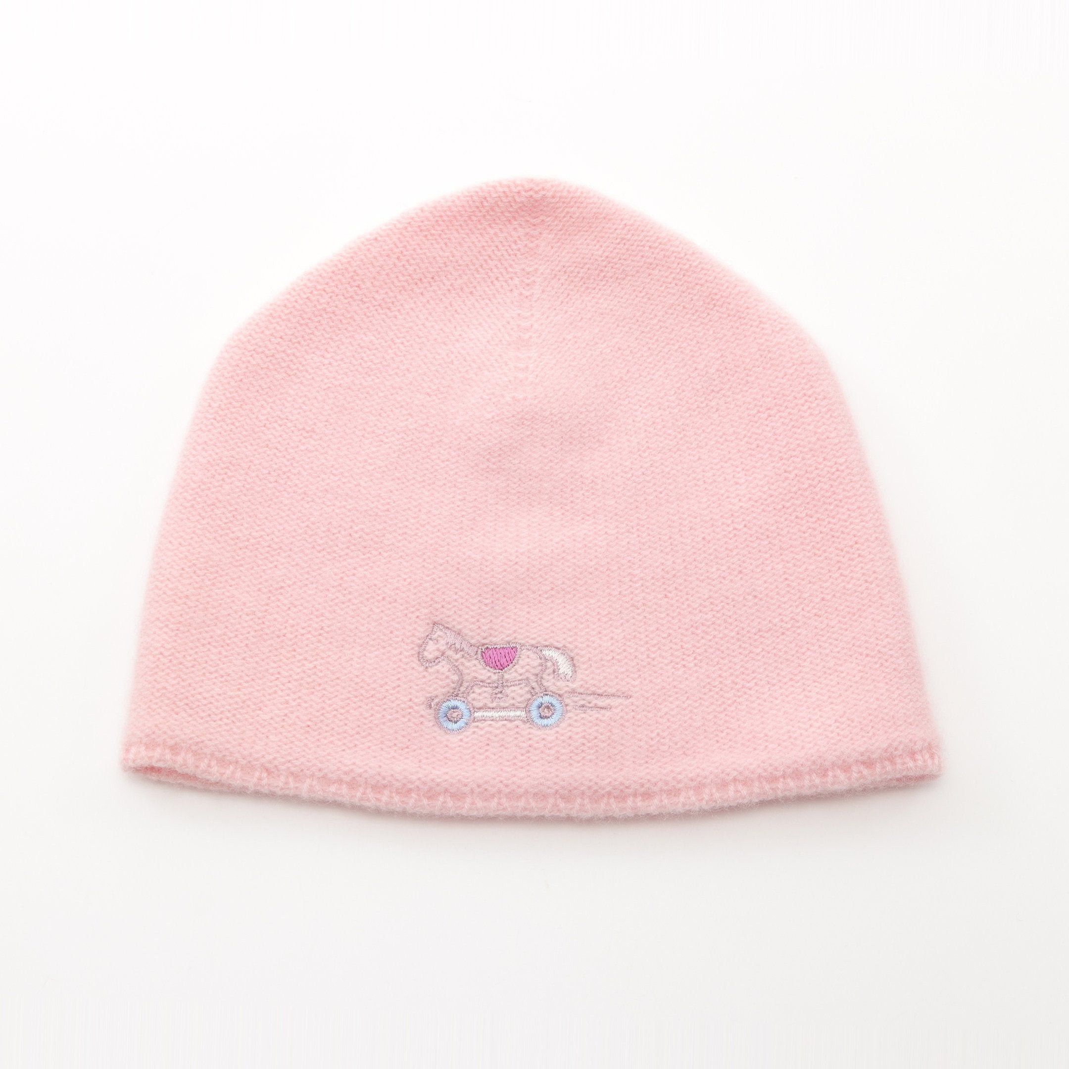Hermes Hermes Knit Cap Hat Embroidery Cashmere Pink Baby Size ONE SIZE - 1 Thumbnail