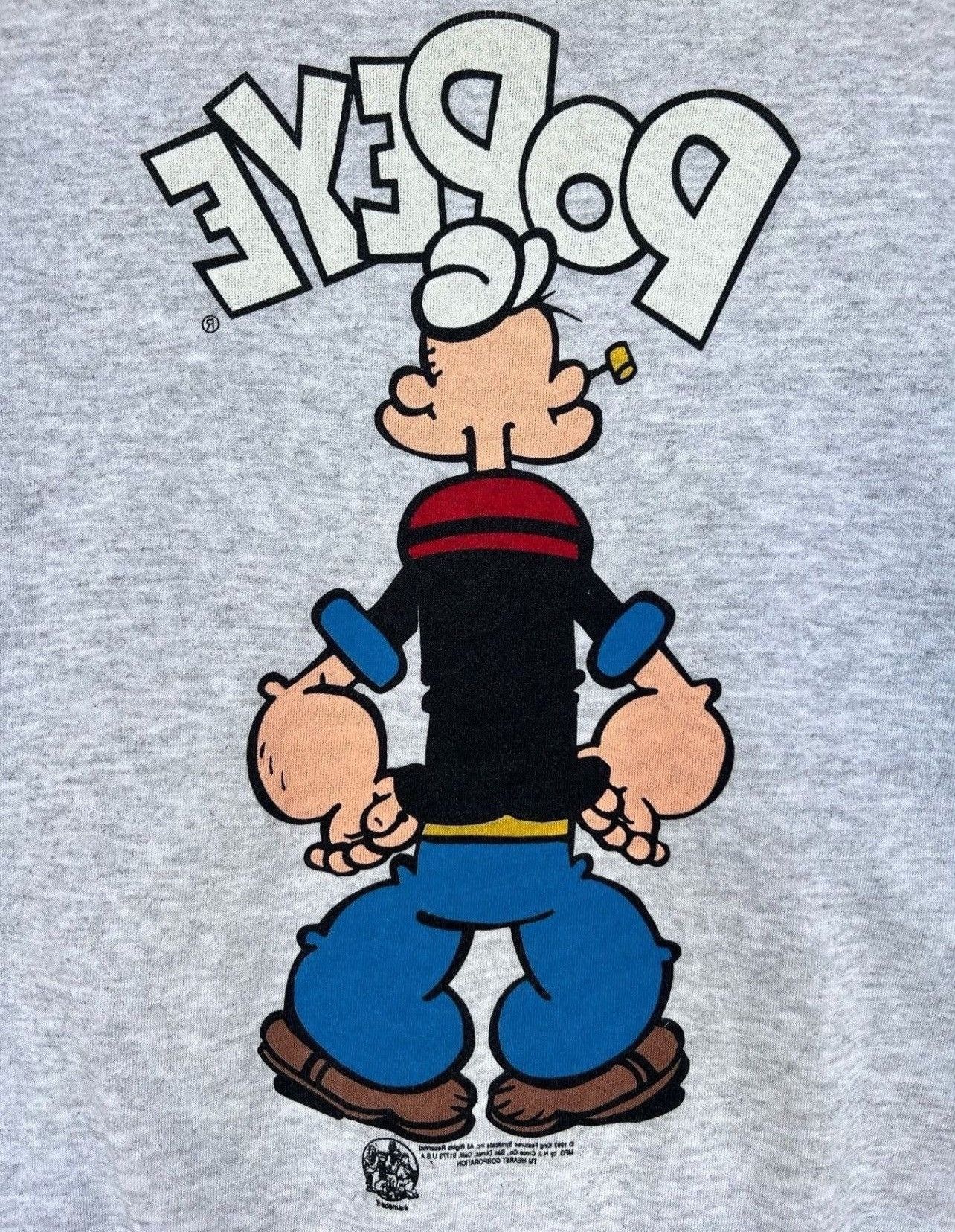 Cartoon Network × Vintage Vintage 90s Popeye Sweater Popeye Crewneck Popeye Sweatshirt Size US L / EU 52-54 / 3 - 14 Thumbnail