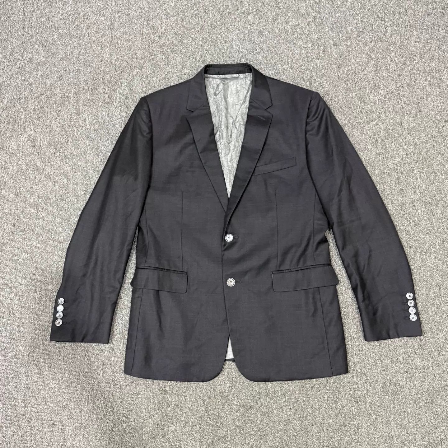 Dior Gray Single-Breasted Blazer with Button Cuffs Size US M / EU 48-50 / 2 - 1 Thumbnail