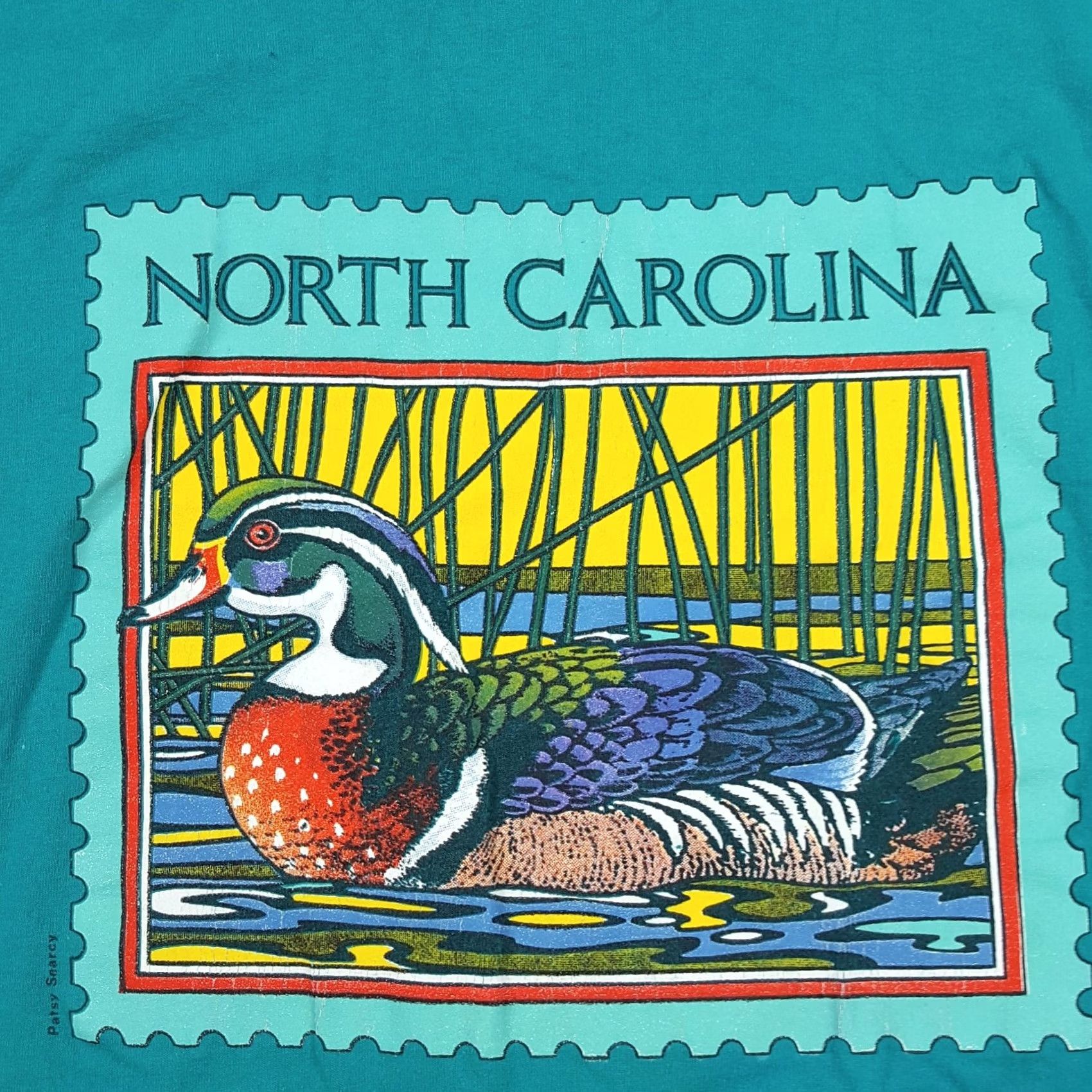 Hanes VINTAGE North Carolina Duck Hunting Art Size L Hanes T-Shirt Adult Mens Green USA Made Retro 80s 90s Graphic Print Outdoors Duck Hunting Art Clothing Size US L / EU 52-54 / 3 - 3 Thumbnail