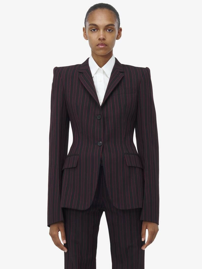 Alexander McQueen o1srvl11e0226 Pinstripe Single-Breasted Jacket In Multicolor Size L / US 10 / IT 46 - 2 Thumbnail