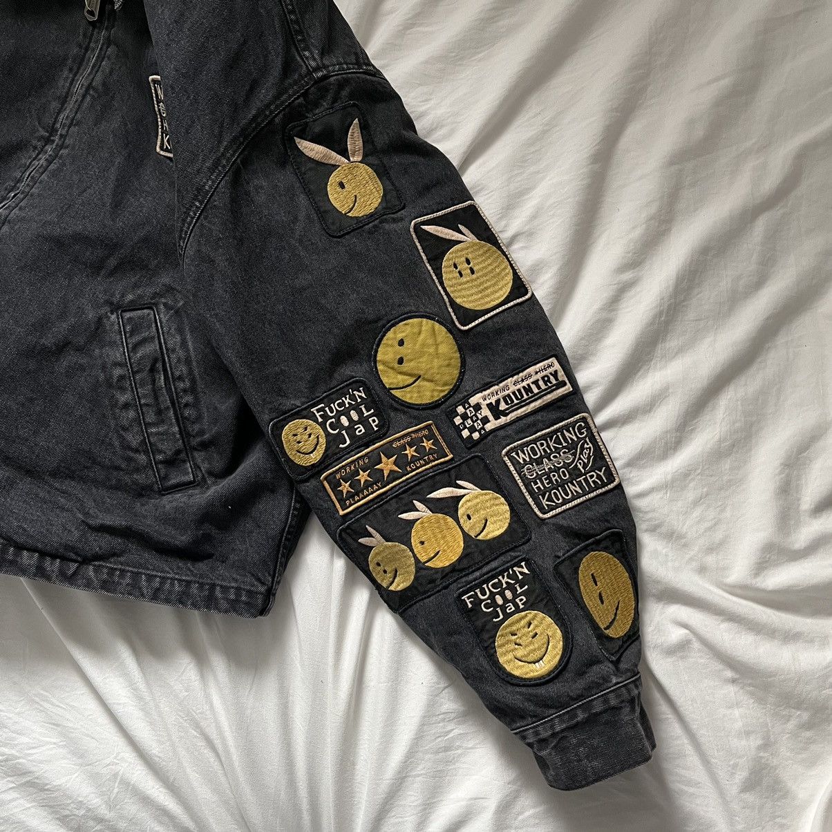Kapital 14OZ denim DRIZZLER JACKET smiley Anarchy remake stk size 2 Size US M / EU 48-50 / 2 - 7 Thumbnail
