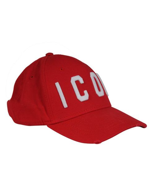 Dsquared2 ICON Distressed 5 Panal Cap Red Hat Baseball Size ONE SIZE - 1 Thumbnail