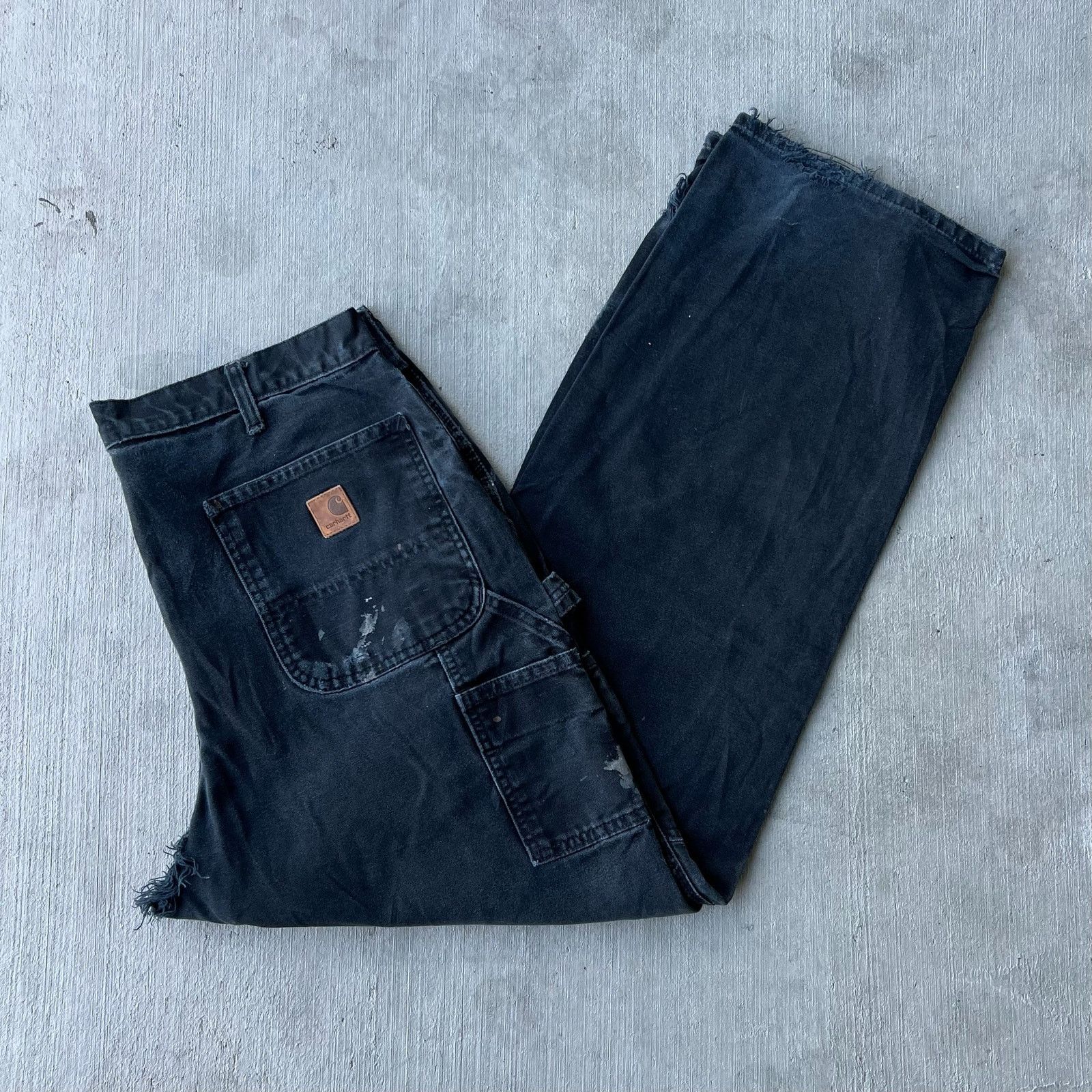 Carhartt × Vintage Carhartt faded black work wear carpenter pants Size US 36 / EU 52 - 1 Thumbnail