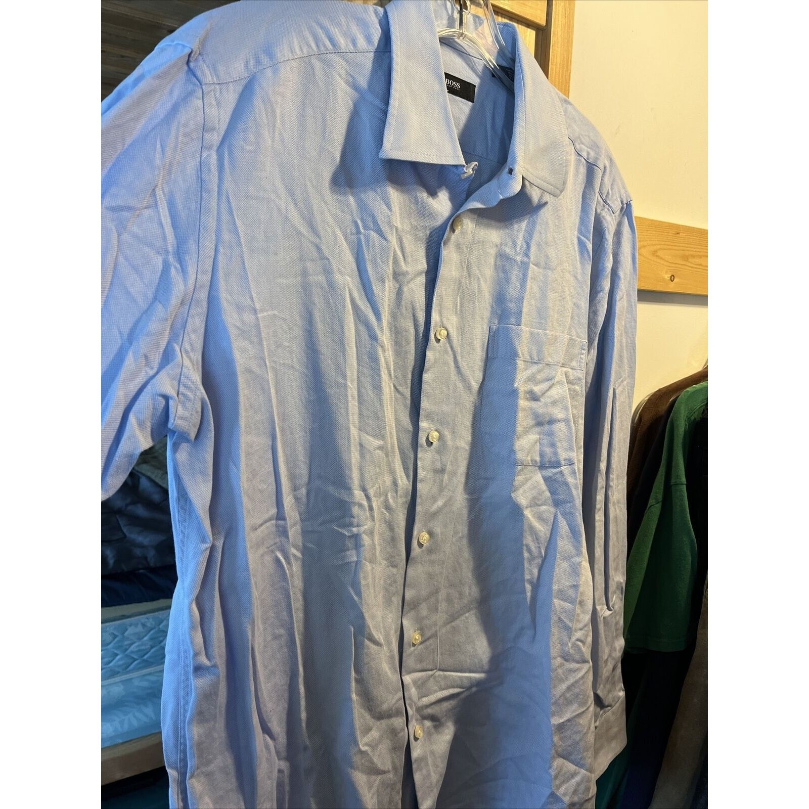Hugo Boss Hugo Boss Men’s 16.5 34/35 Light Blue Button LS Cotton Shirt Size US XL / EU 56 / 4 - 4 Thumbnail