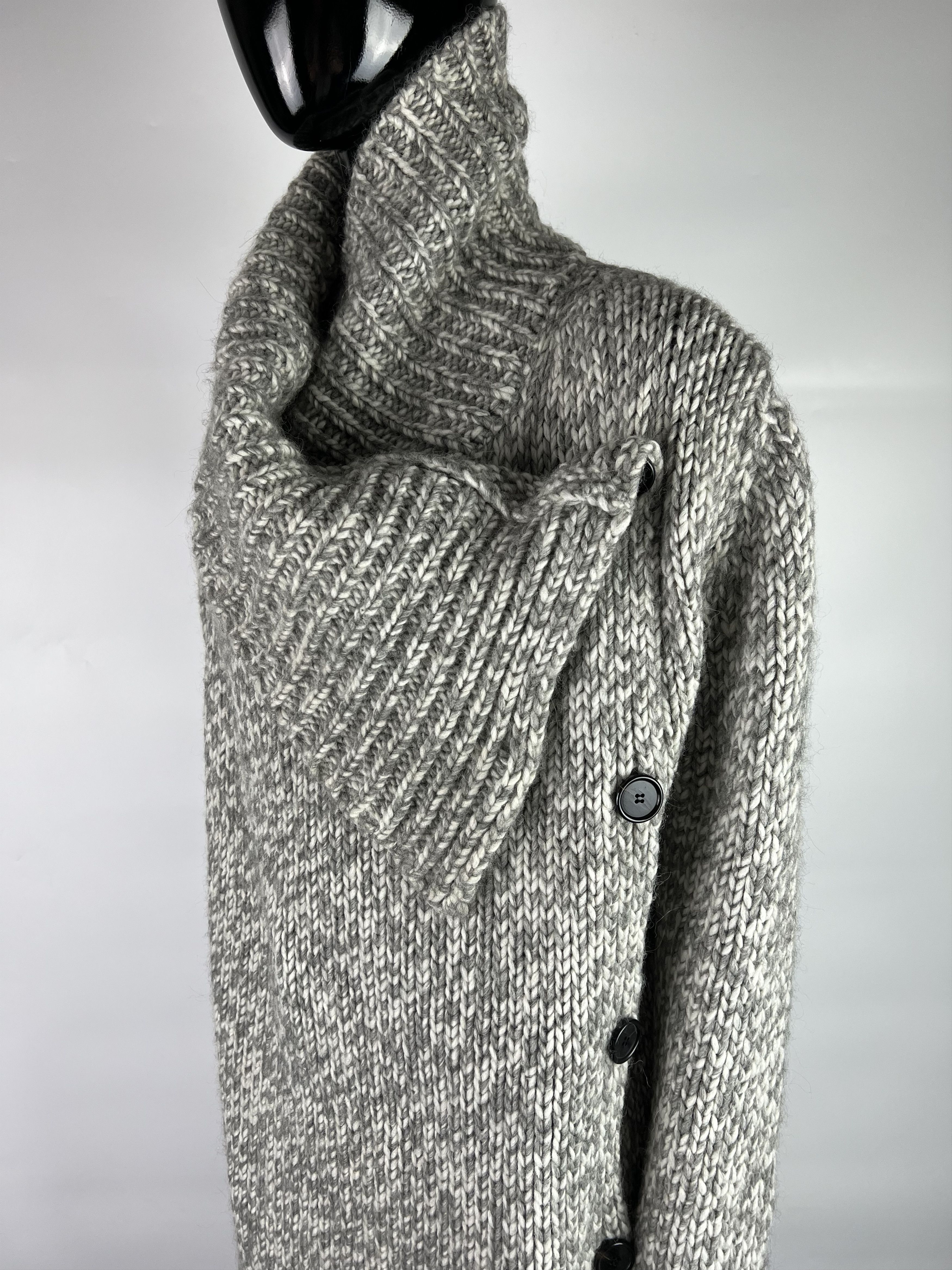 Ann Demeulemeester Wool Alpaca Asymmetrical Cardigan Size 38