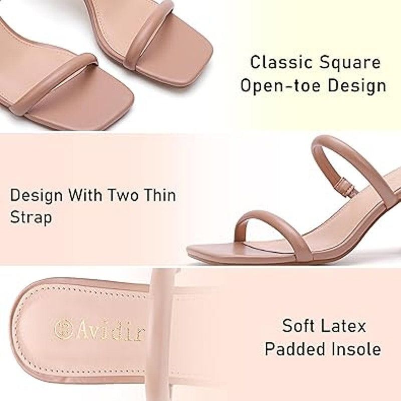 Other Avidirk Women's Size 8 Tan Open Toe 3.5" Block Heel Sandals Size US 8 / IT 38 - 5 Thumbnail