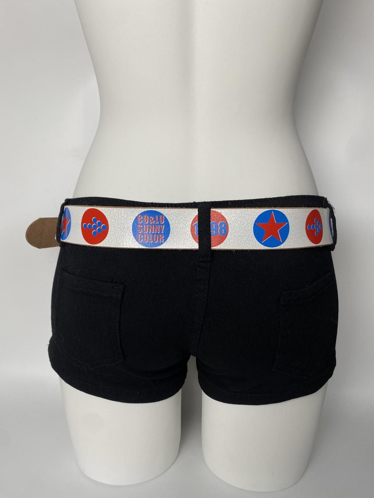 Vtg Co&Lu Sunny Color Statement Retro Genuine Leather Belt