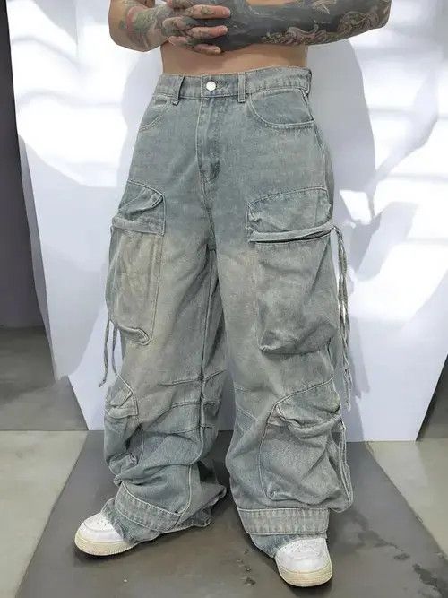 Jean Kurosawa x Arai Baggy Cargo Denim Jeans, Oversized Jeans Size US 30 / EU 46 - 2 Thumbnail