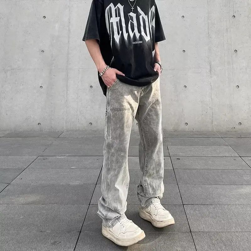 Japanese Brand Retro loose grey high street jeans Size US 32 / EU 48 - 5 Thumbnail