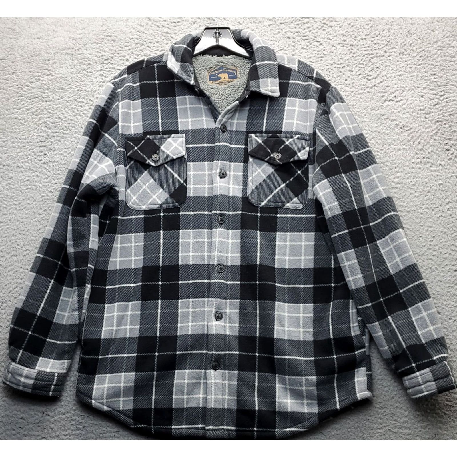 Vintage Freedom Foundry Shacket Mens Plaid Sherpa Lined Collared Button Front EUC Size US M / EU 48-50 / 2 - 2 Thumbnail