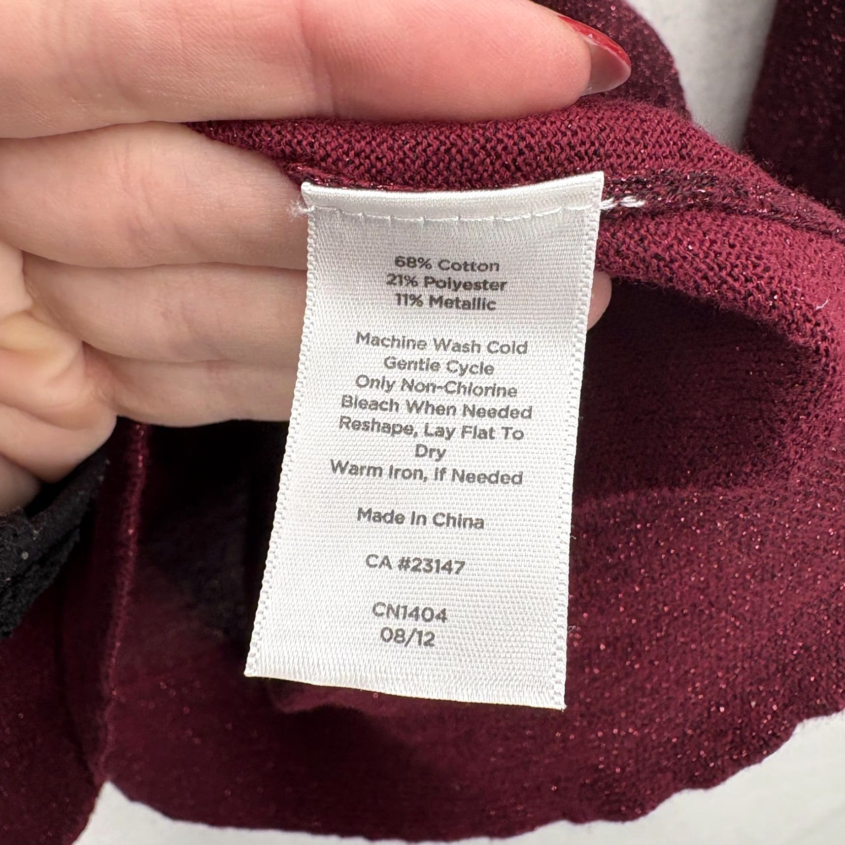 Talbots VINTAGE Talbots Cardigan Sweater Womens 2X Burgundy Metallic Button Up Sparkle Holiday Size XXL / US 16-18 / IT 52-54 - 5 Thumbnail