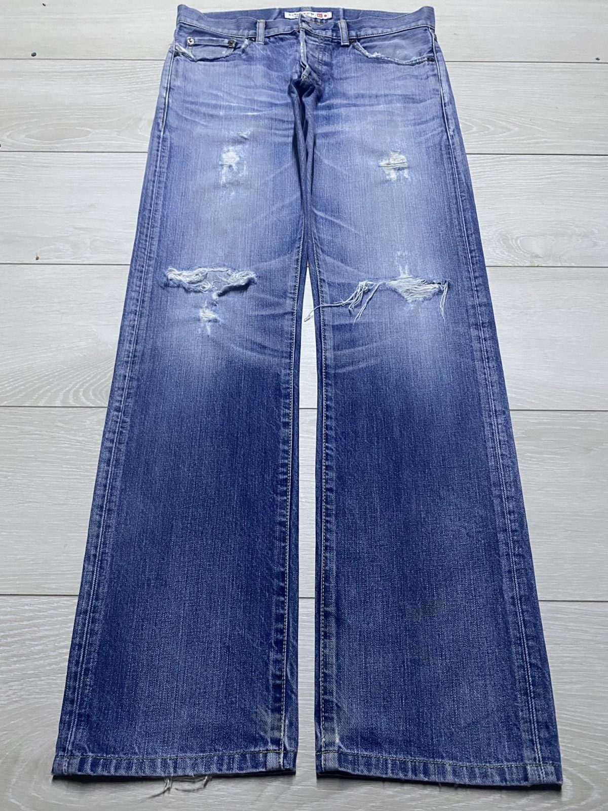 Uniqlo All Made In Japan Uniqlo Distressed ButtonFly Straight Jeans Size US 31 - 1 Thumbnail