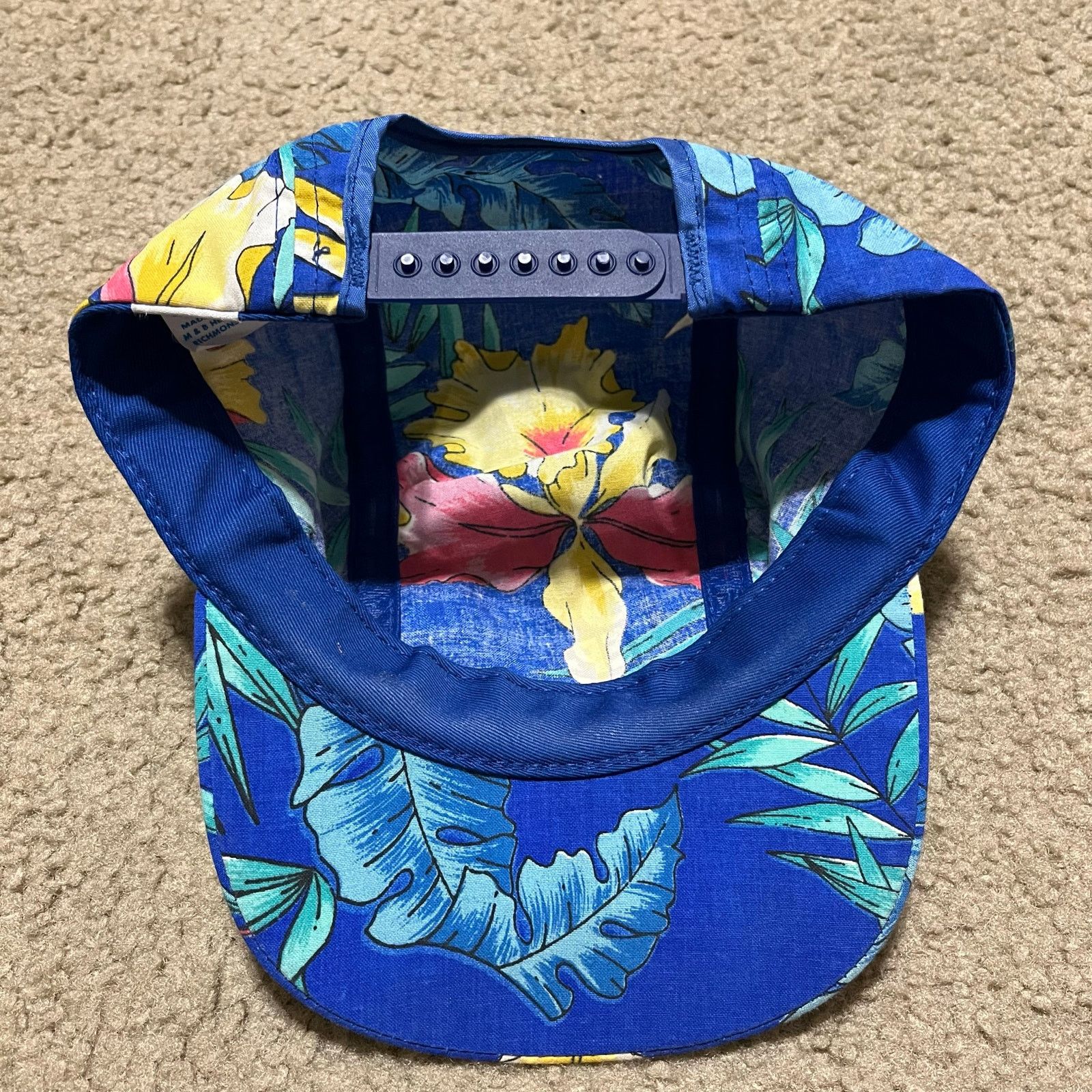 Pepsi Vintage Pepsi-Cola Blue Tropical Hibiscus 5 Panel Hat Size ONE SIZE - 3 Thumbnail