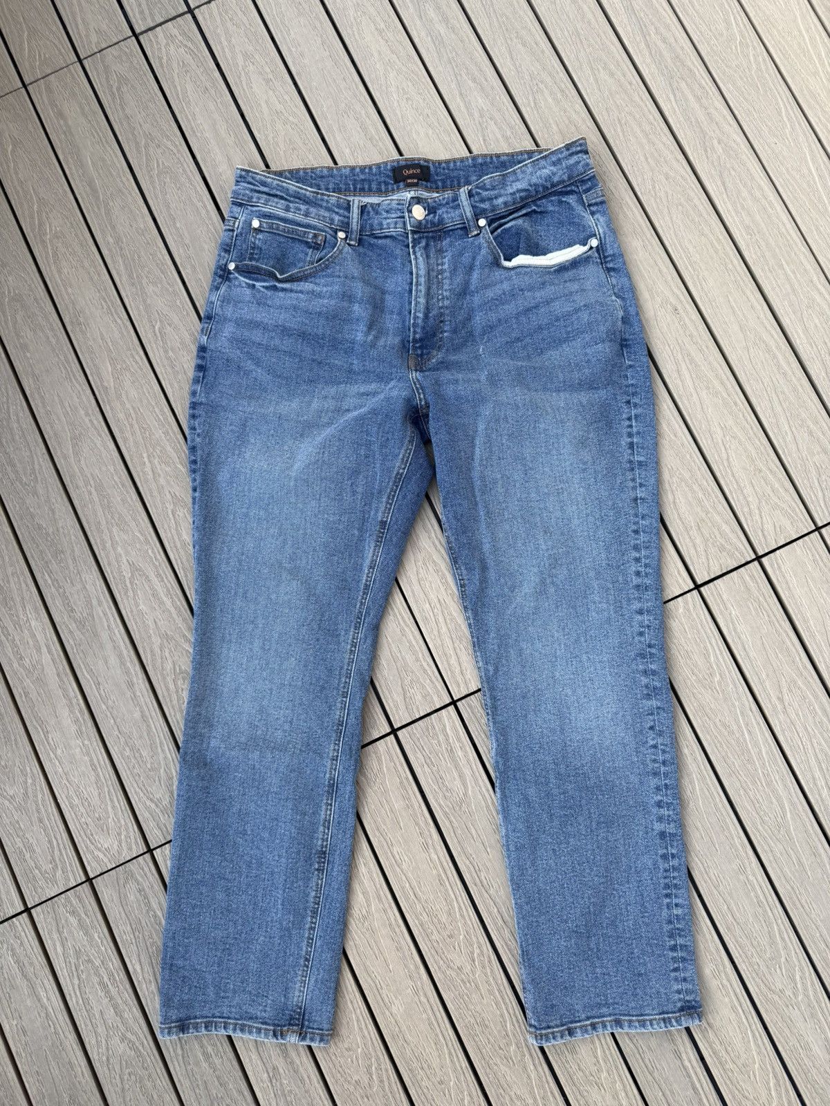 Quince Quince Premium Stretch Denim Jeans Medium Wash Size 34x30 Size US 34 / EU 50 - 1 Thumbnail