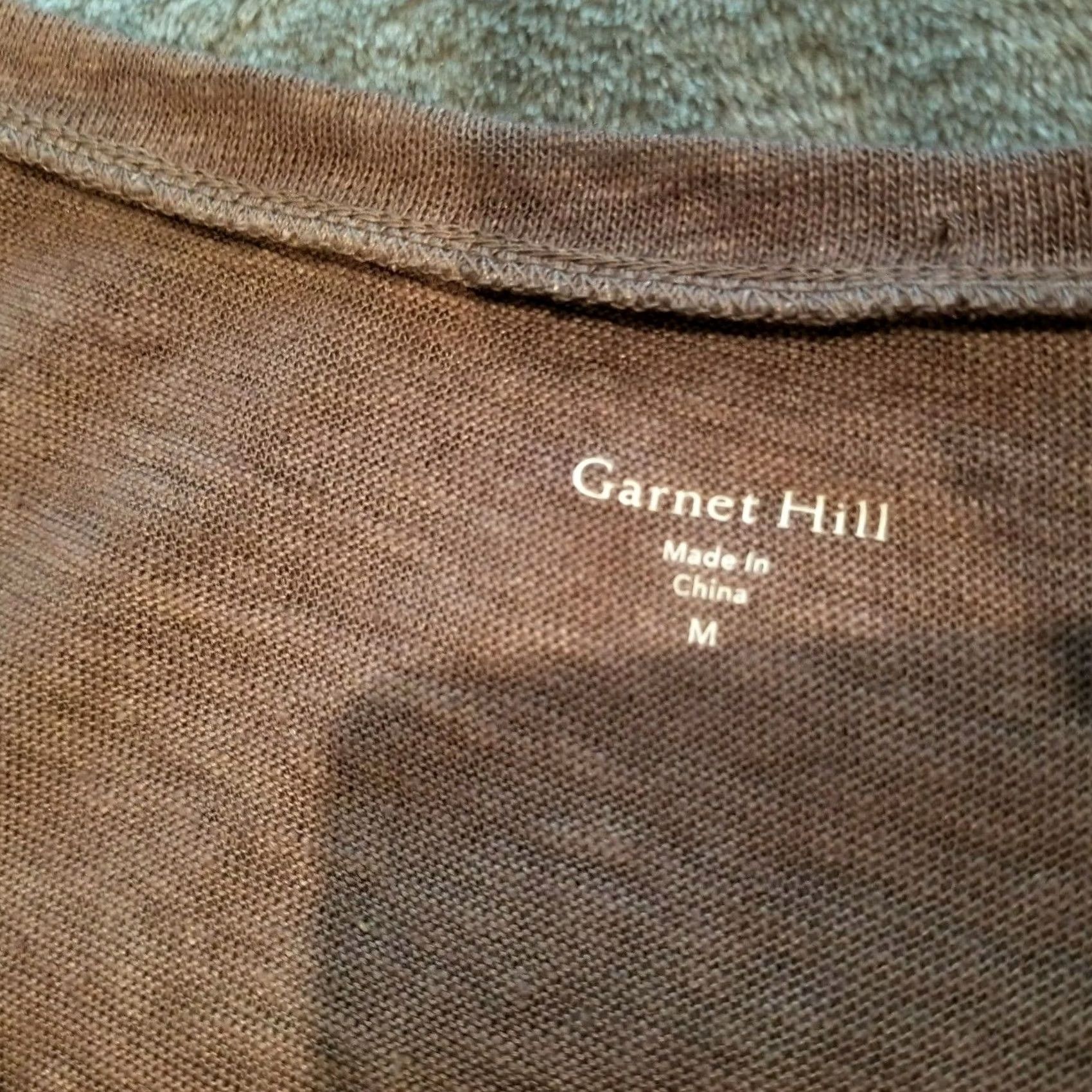 Vintage Garnet Hill Womens Scoop Neck Long Sleeve Lace Trim Top Brown Size Medium Size M / US 6-8 / IT 42-44 - 3 Thumbnail