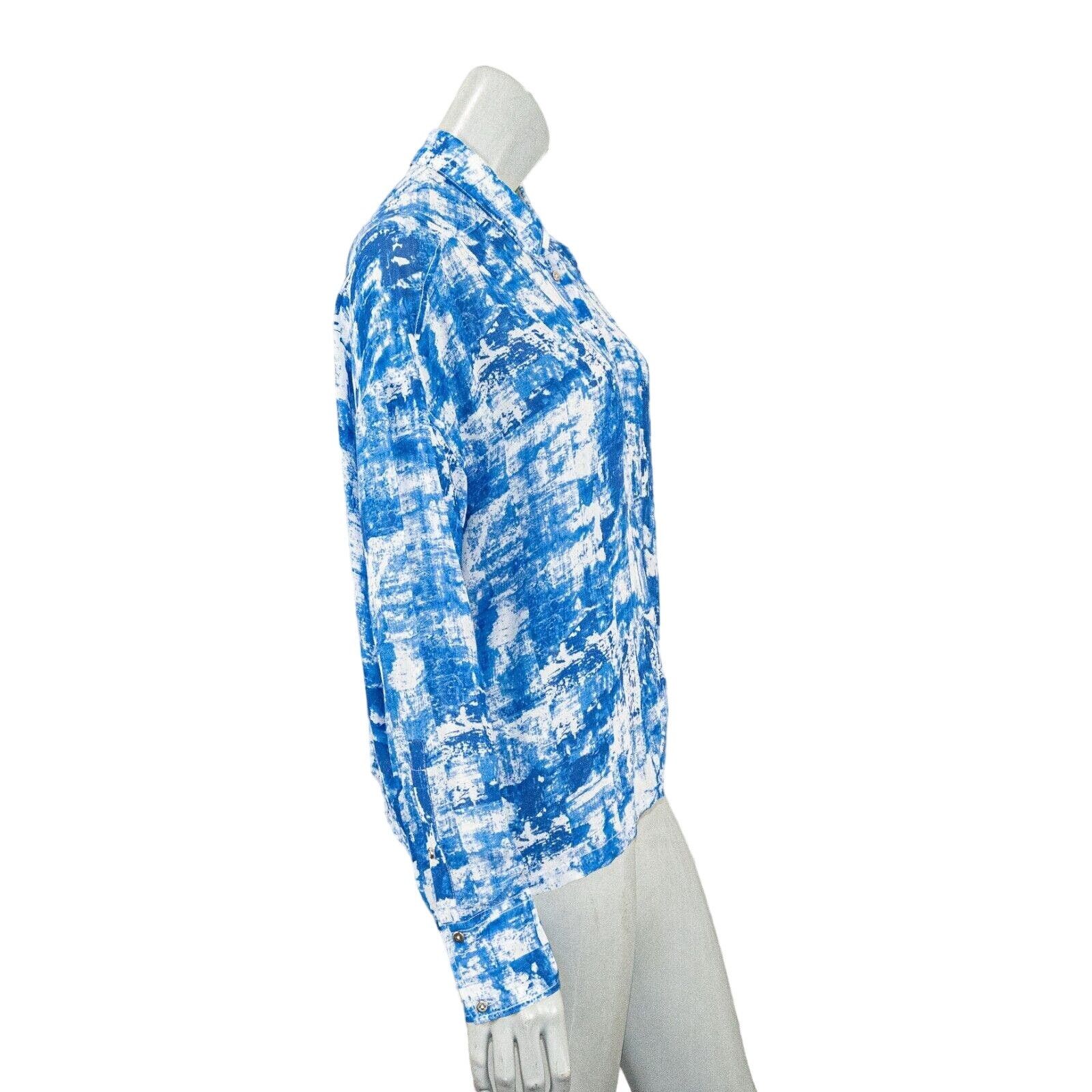 Helmut Lang HELMUT LANG Button up Shirt Blue white Print Long Sleeve Size L / US 10 / IT 46 - 6 Thumbnail