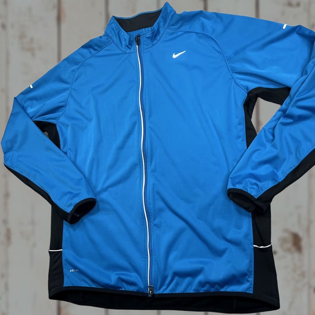 Nike Nike Element Shield Jacket Mens 2XL Full Zip Blue Black 424242-425 Mid-Length Pockets Reflective Lined Size US XXL / EU 58 / 5 - 1 Thumbnail