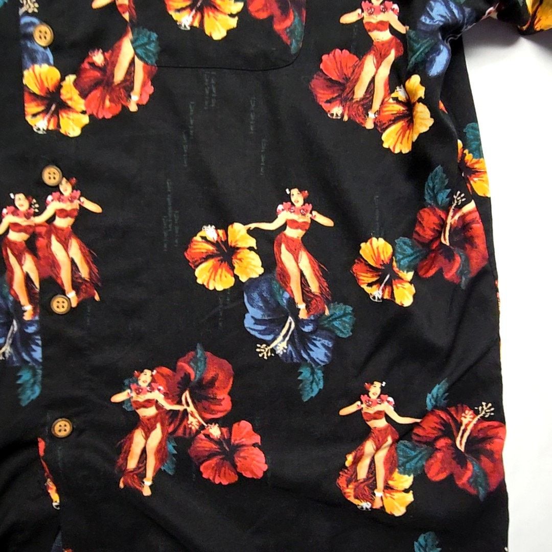 Other Knightsbridge Hawaiian Shirt Hula Girl Floral Black 2X Shirt Size US XXL / EU 58 / 5 - 3 Thumbnail