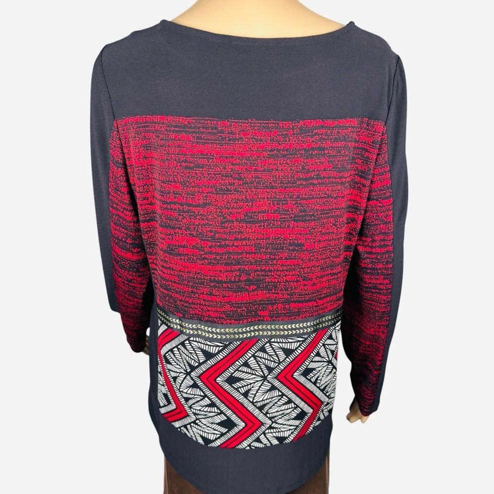 Other NWT New Susan Graver Black Red Long Sleeve Top Size S Size S / US 4 / IT 40 - 4 Thumbnail