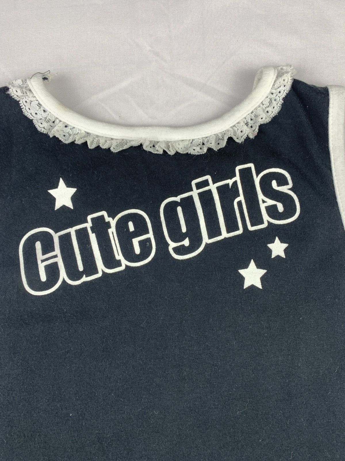 Angel Blue y2k Cute Girls Japan Poem Graphic Trim Sleeveless Top Size S / US 4 / IT 40 - 6 Thumbnail