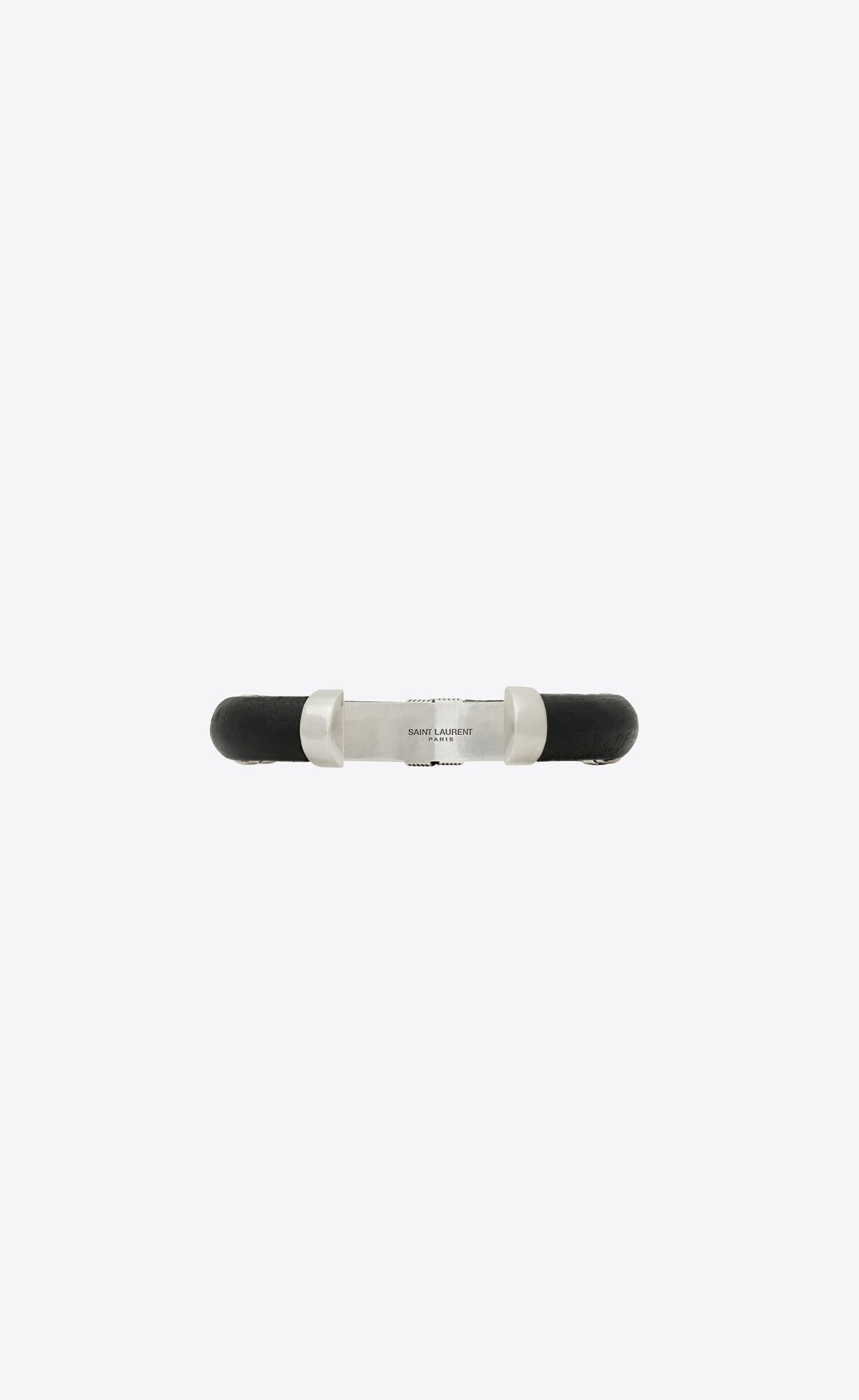 Saint Laurent Paris o1smrcs1224 Size: OS / Vintage Bracelet Metal Wood Silver Size ONE SIZE - 4 Thumbnail