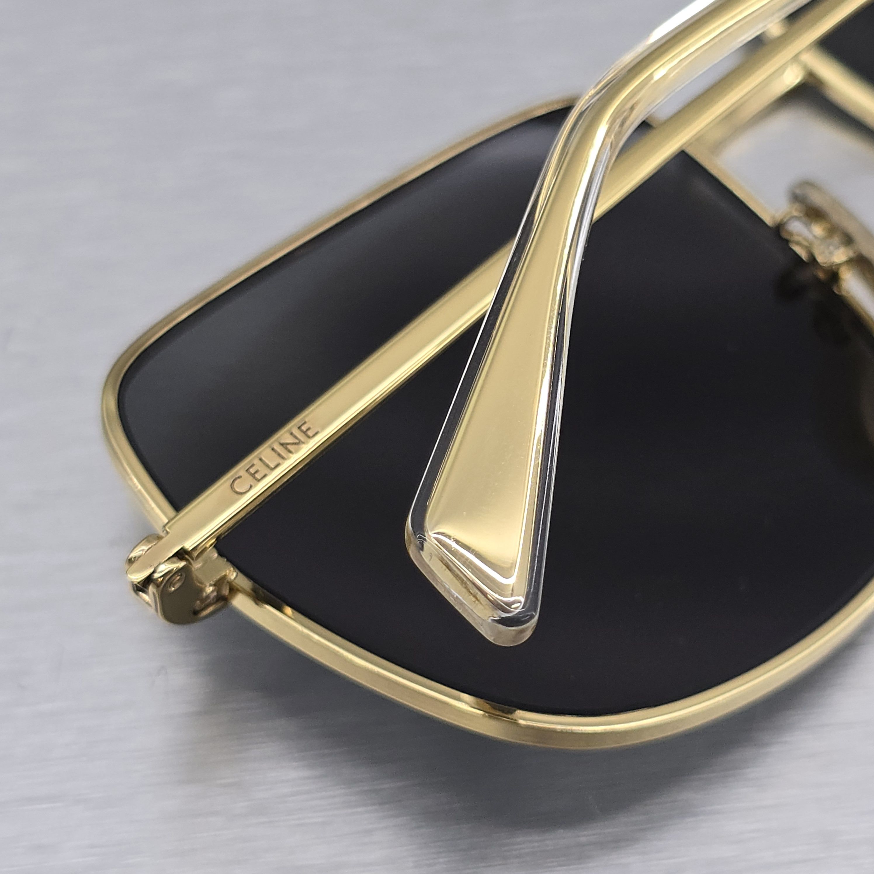 Celine CELINE Triomphe Rhinestone 01 In Metal Crystals GOLD/SMOKE Size ONE SIZE - 4 Thumbnail