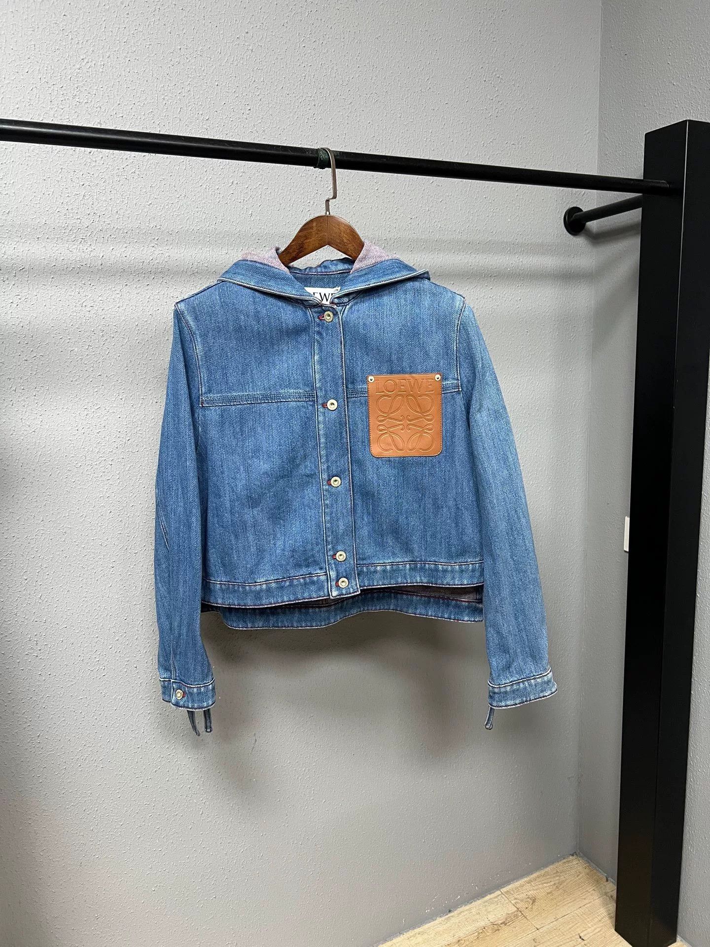 Loewe Loewe Denim Hooded Jacket with Logo Size US M / EU 48-50 / 2 - 1 Thumbnail