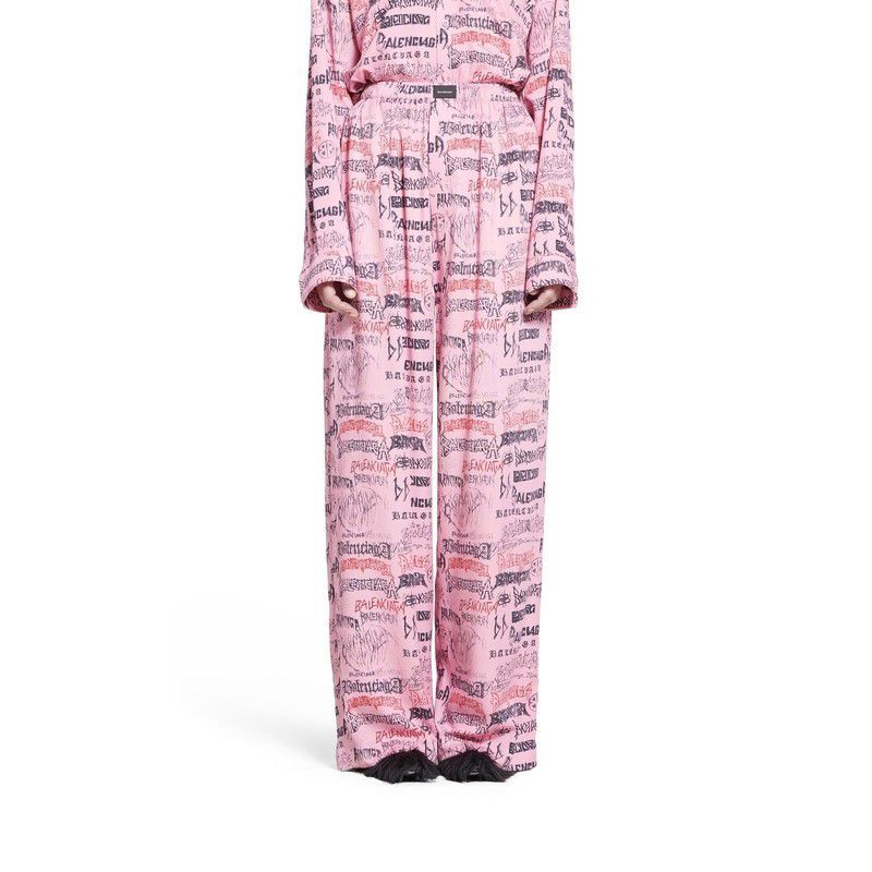 Balenciaga o1tr1nto0725 DIY Metal Allover Pyjama Pants in Pink Size US 30 / EU 46 - 4 Thumbnail